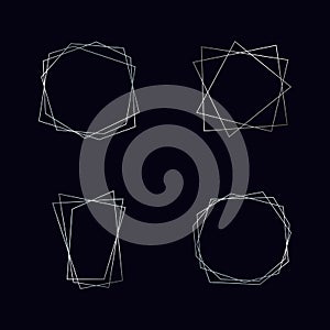 Silver geometric polygonal frame