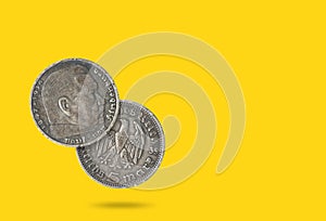 Silver German coin five mark