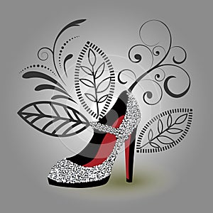 Silver glamor shoe