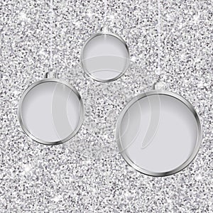 Silver Glitter Christmas Background