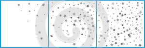 Silver glitter falling stars. Silver sparkle star on white background. Vector template for New year, Christmas, birthday, party,