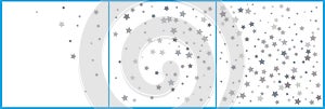 Silver glitter falling stars. Silver sparkle star on white background. Vector template for New year, Christmas, birthday, party,