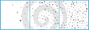 Silver glitter falling stars. Silver sparkle star on white background. Vector template for New year, Christmas, birthday, party,
