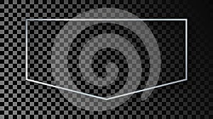 Silver glowing frame with shadow