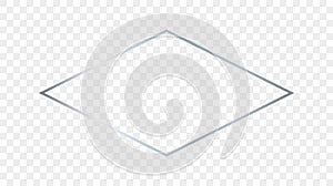 Silver glowing rhombus shape frame