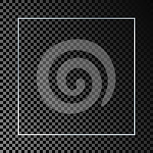 Silver glowing square frame