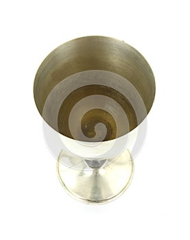 Silver goblet top view