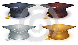Silver, gold and black mortarboard photo