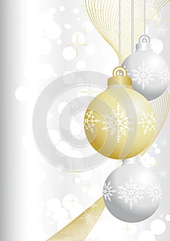 Silver and gold christmas balls