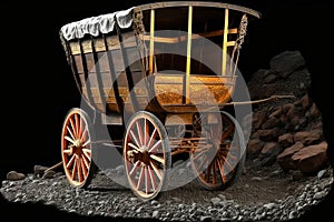 Silver, gold, and copper mining cart