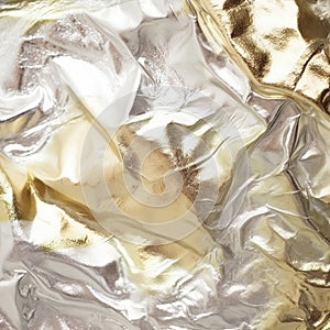 Silver and gold foil mixed texture, Created with generative AI technology.