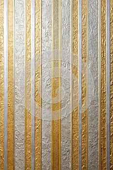 Silver and golden lined wall stucco texture background. Decorative wall paint