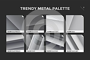 Silver gradient template, vector icon