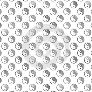 Silver Gray Faux Foil Yin Yang Tao Balance Metallic Chinese