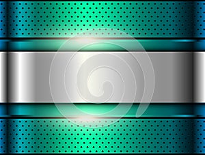 Silver green metal background, chrome texture metallic, shiny metallic wallpaper