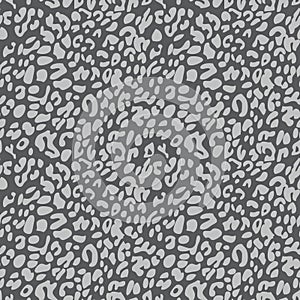 Silver on grey leopard print seamless repeat pattern background