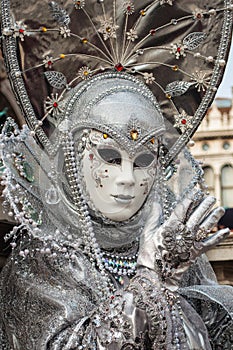 Silver grey Venice Mask