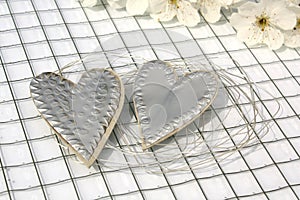 Silver hearts