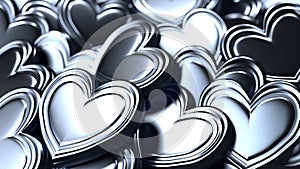 Silver hearts background