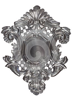 Silver heraldic shield photo