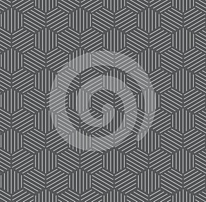 Silver Hexagonal with Grey Pattern Background