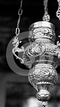 Silver incense thurible in a Greek Orthodox monastery