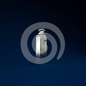 Silver Industrial gas cylinder tank for all inert and mixed inert gases icon isolated on blue background. Minimalism