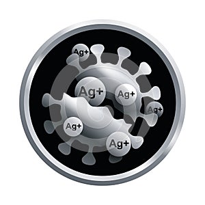 Silver ions, Ag-plus action 3D emblem as a medal