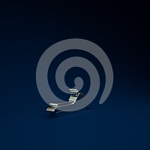 Silver Jet ski icon isolated on blue background. Water scooter. Extreme sport. Minimalism concept. 3d illustration 3D