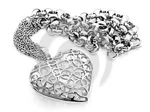 Silver jewel. Heart Necklace. Stainless steel