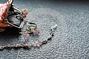 Silver jewelry with colored stones-cubic Zirconia of different colors, delicate shades. Jewelry pink, green, yellow and lilac. Rhi