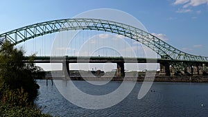 Silver Jubilee Bridge stationary shot from Runcorn side