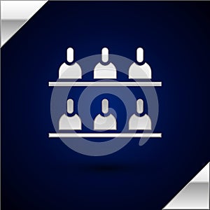 Silver Jurors icon isolated on dark blue background. Vector Illustration