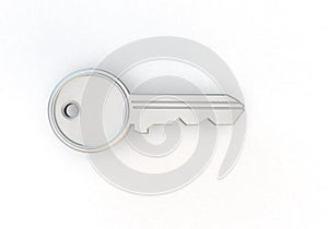 Silver key on white