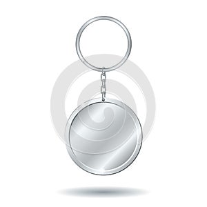 Silver keychain circle shape