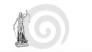 Silver Lady Justice Statue White