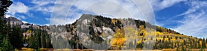 Silver Lake by Solitude and Brighton Ski resort in Big Cottonwood Canyon. Panoramic Views from the hiking and boardwalk trails of