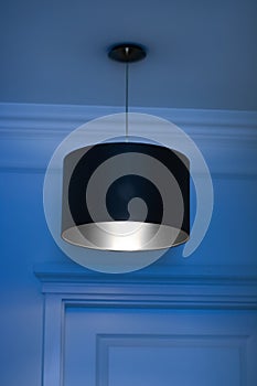 Silver lamp in a room, elegant modern home decor lighting
