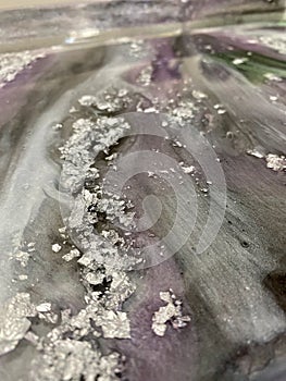 Silver And Lavender Agate Surface Closeup