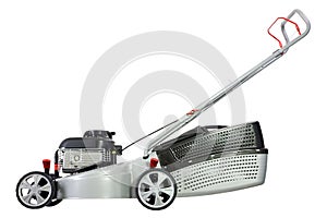 Silver lawn mower.