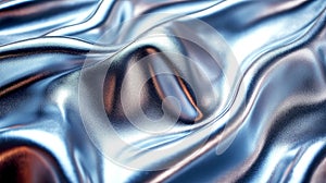 Silver leather Metallic fabric texture background. AI-Generated