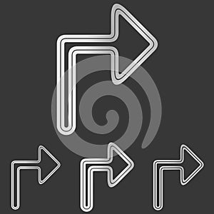 Silver line turning logo design set