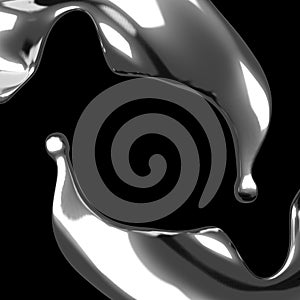 Silver liquid abstract shiny splash