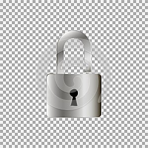 Silver lock key icon on a grey background