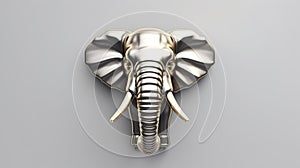 silver logo with elephant heads floral design- illustration