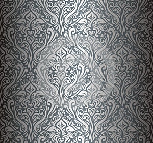 Silver luxury vintage wallpaper background