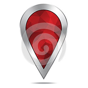 Silver Map Location Diamond Pointer Icon