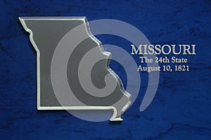 Silver Map of Missouri photo