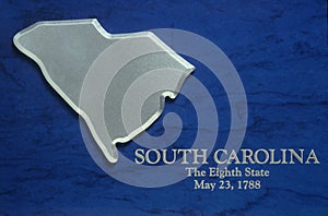 Silver Map of South Carolina