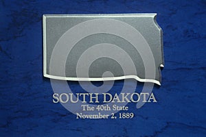 Silver Map of South Dakota